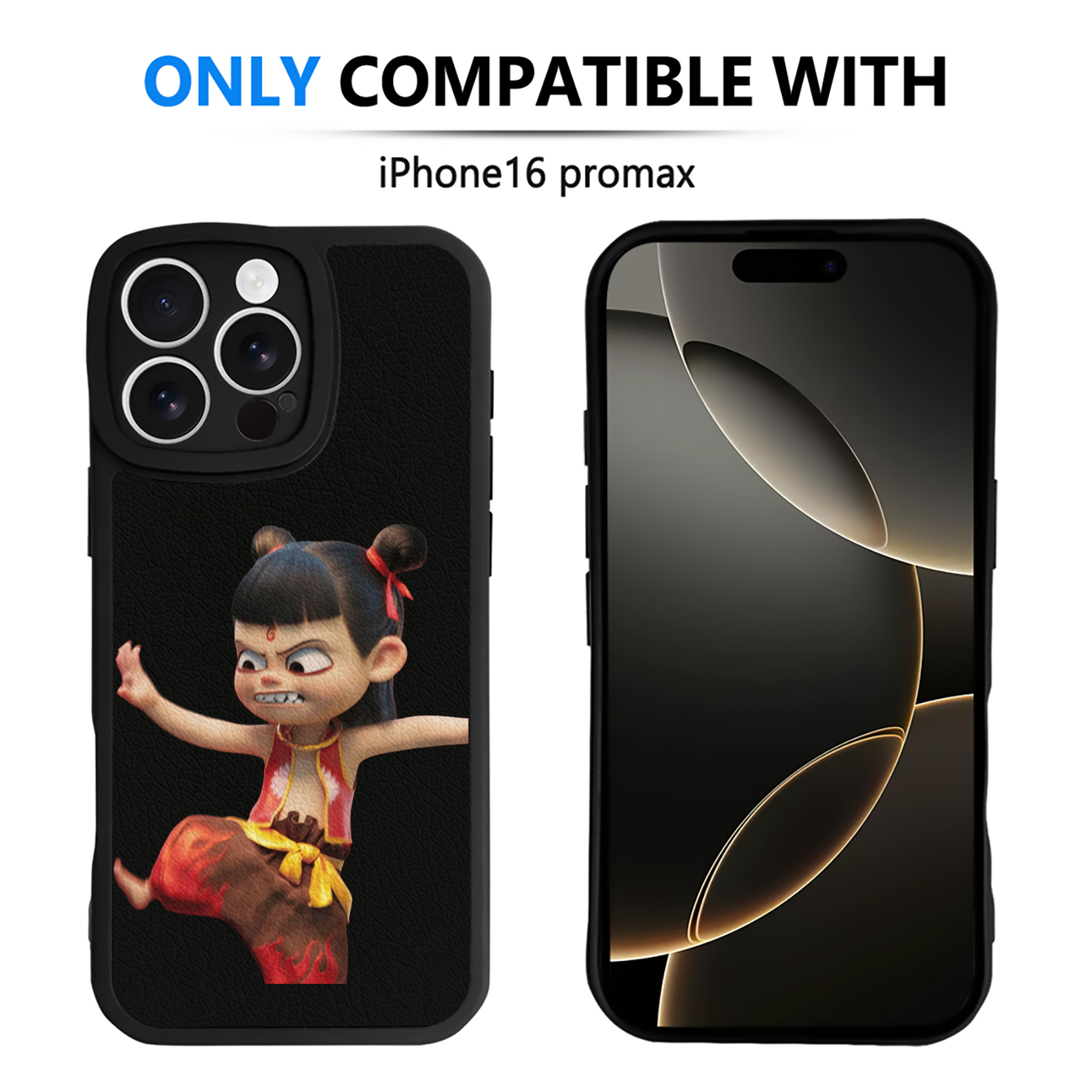 （画像用） Ne Zha 2 ナタ 魔童の大暴れ 【iPhone 16シリーズ対応】シリコンスマホケース（レザー調） 材質：シリコン